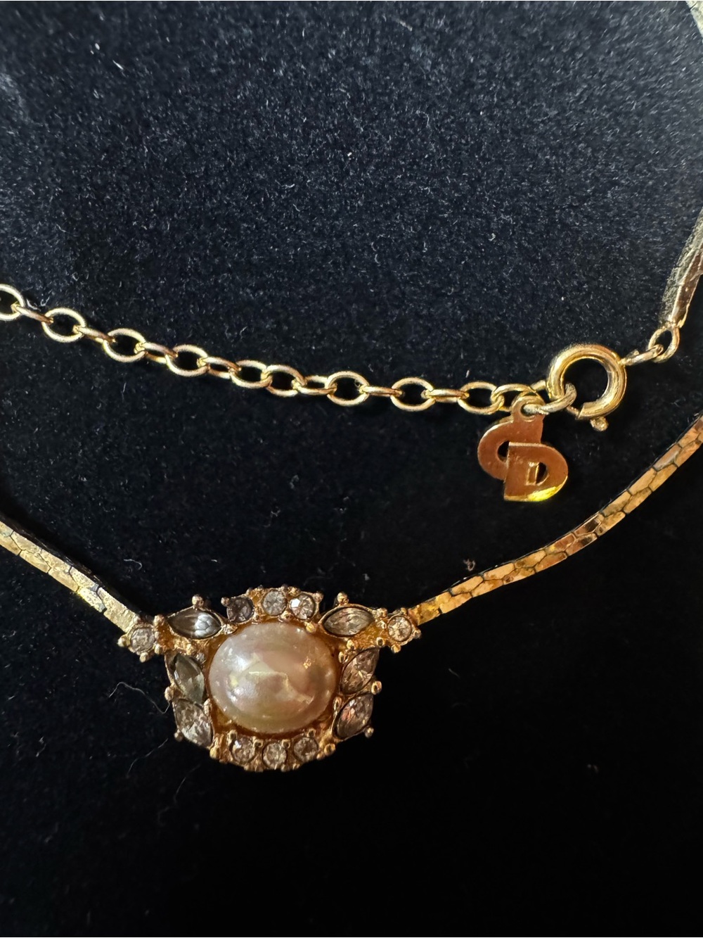 Christian DIOR vintage faux pearl chain necklace